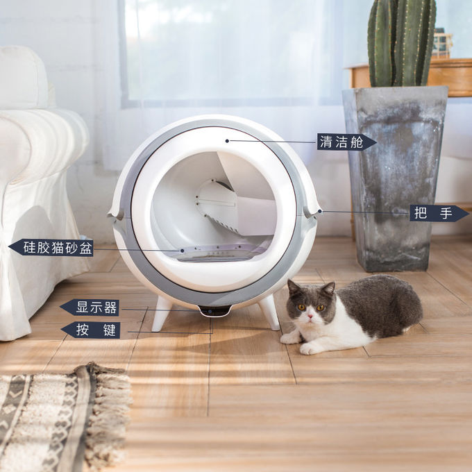 Diseño anti de control de tacto de la salida de Wifi de la caja de arena automática plástica del animal doméstico 1