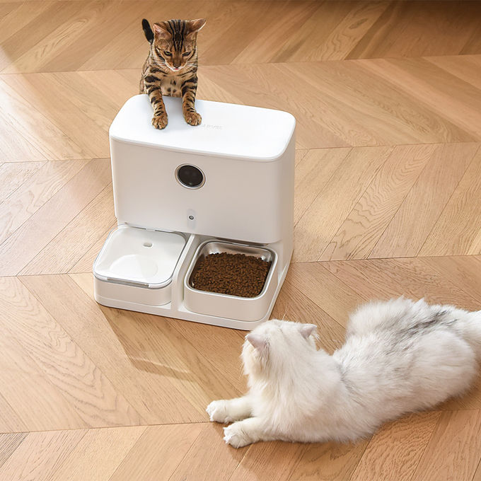 Alimentador del animal doméstico del ABS y alimentador automático elegante del animal doméstico del dispensador del agua con WiFi/la cámara 0