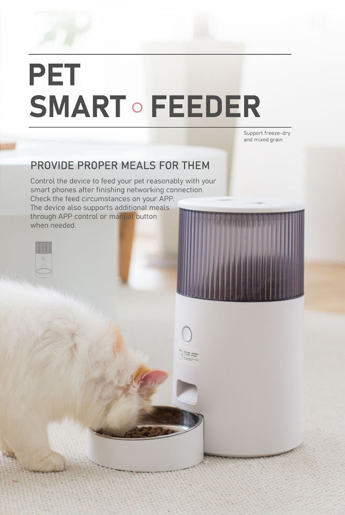Dispensador sincronizado teledirigido de la comida de perro de Wifi Cat Dry Food Dispenser App 0