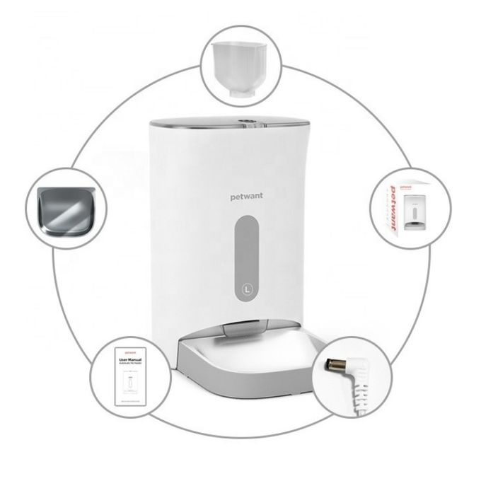 El App automático programable de Smartphone del alimentador del animal doméstico conectó el alimentador elegante del animal doméstico 0