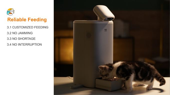 Robot inteligente para mascotas con alimentador de 2,5 l y cámara con zoom digital 4X 3