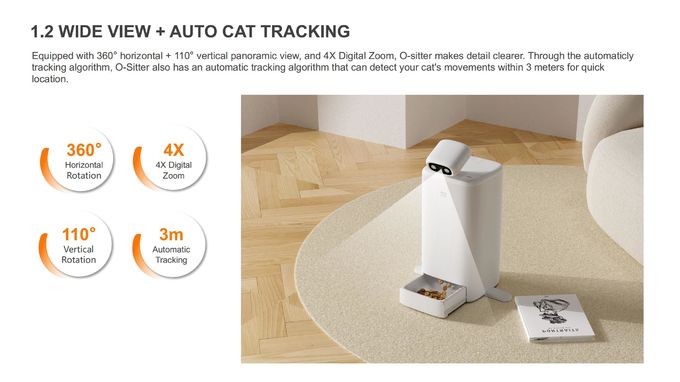 Robot elegante del compañero del animal doméstico del seguimiento automático rotación vertical de 110 grados 0