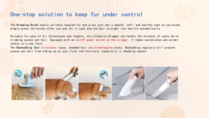 Cepillo de vacío 5 en 1 Pet Grooming Kit 600W Pet Dryer Blower para perros y gatos 2