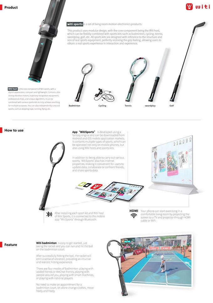 FCC Smart Home Fitness Equipment juego de detección de movimiento de la raqueta de bádminton 0